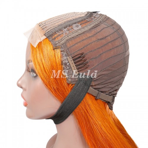 Orange Ginger Color Straight T Part BOB Lace Wig | Human Hair Wig | Lace Front